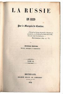 la Russie en 1839, par le Marquis de Custine, 2e édition de 1844 ("Россия в 1839 году", 2 издание 1844 года)