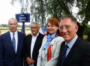 Inauguration de la rue Edward Gierek, à Auby, le 13 juillet 2018 
