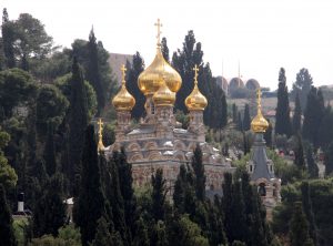 L’église russe orthodoxe Marie-Madeleine de Jérusalem. 